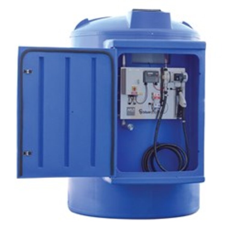 Bunded AdBlue tank with integrated dispensing cabinet