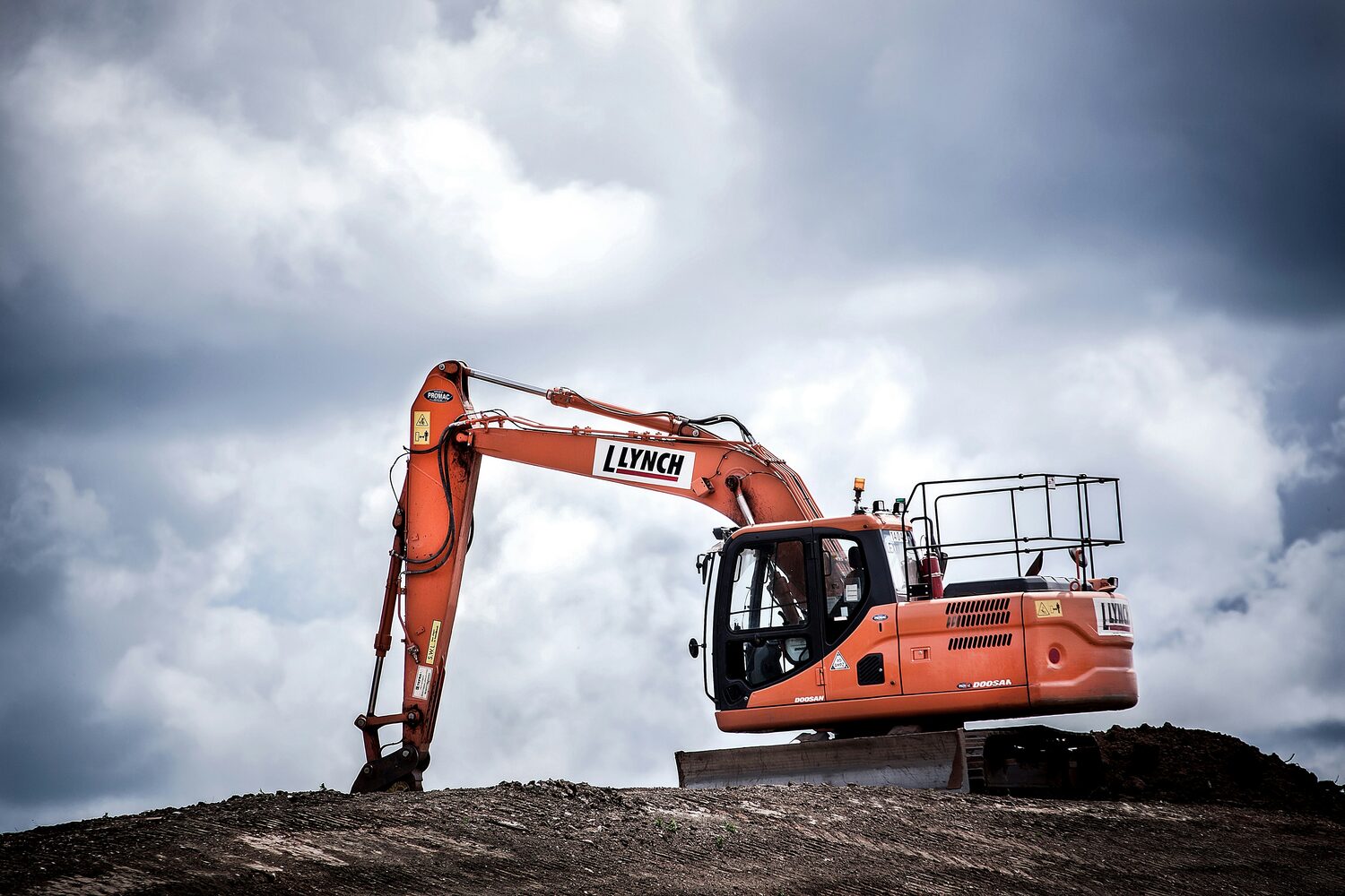 Excavator on an earthmoving site