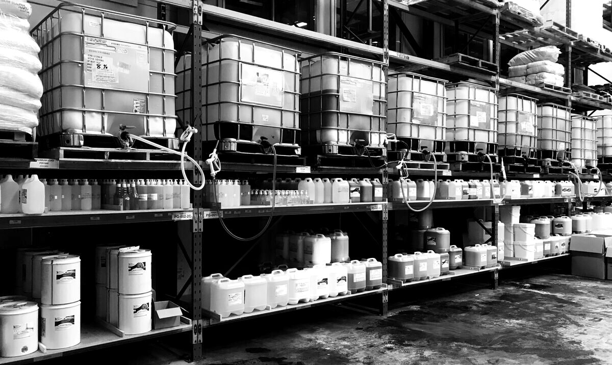 Warehouse racking of stock