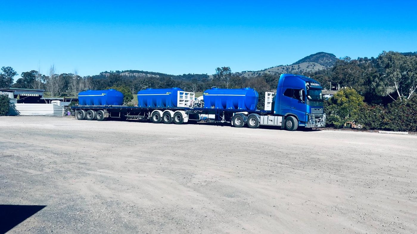Liquidia blue Volvo tanker with bulk AdBlue tanks