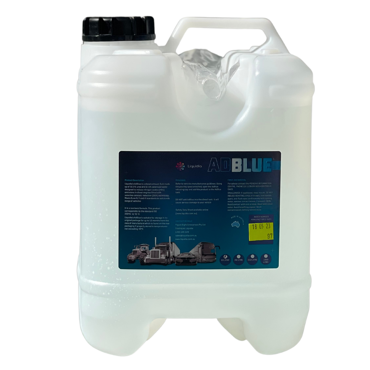 AdBlue®10L Drum with pouring spout.